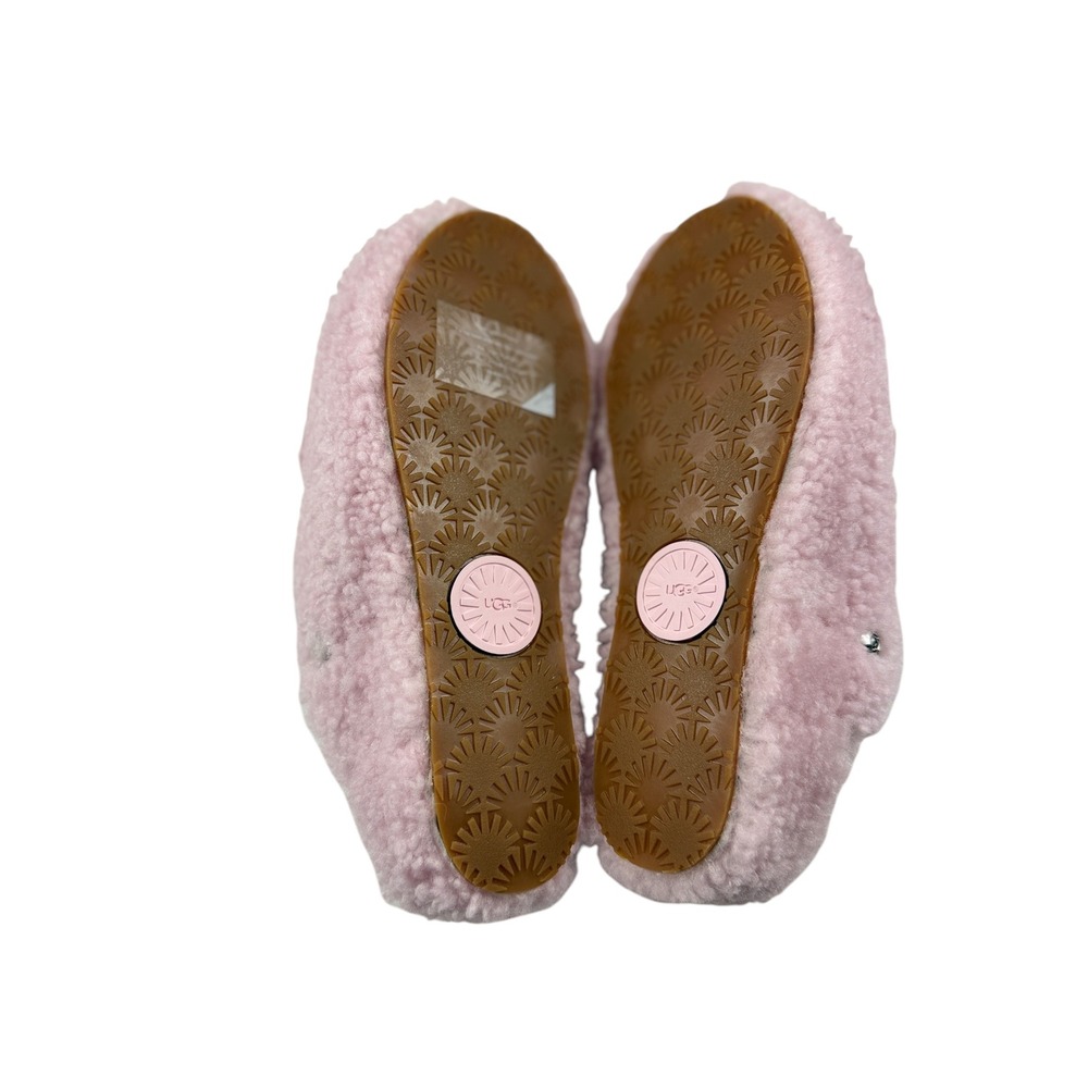 UGG Addison Velvet Bow Slipper Shell Pink Sherpa Mule 1098169 Womens 10 NEW - Picture 11 of 15